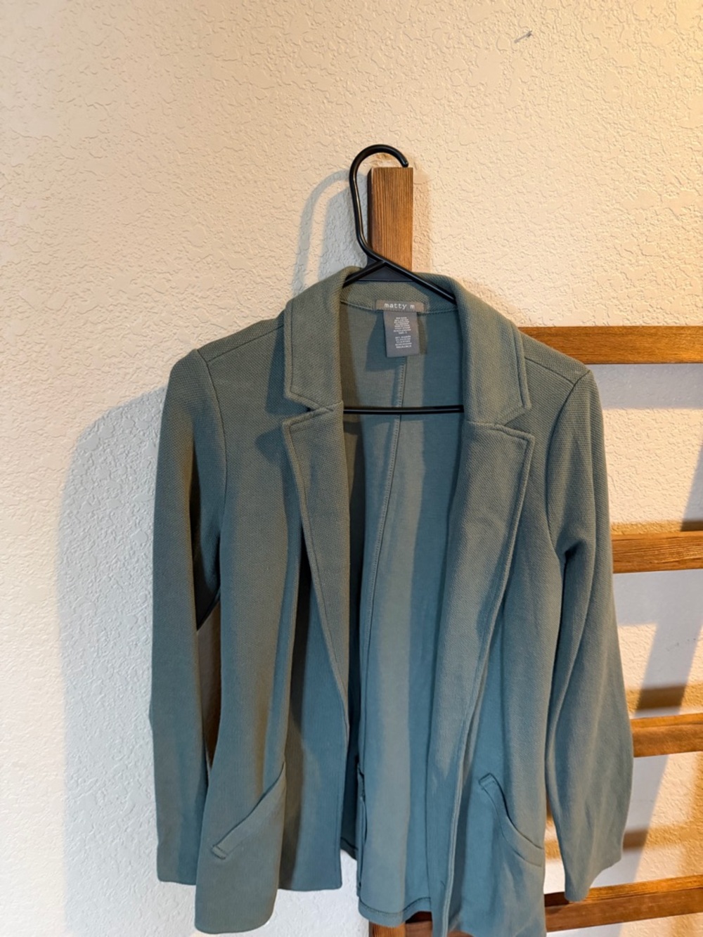 Matty M Olive Green Open-Front Blazer Jacket